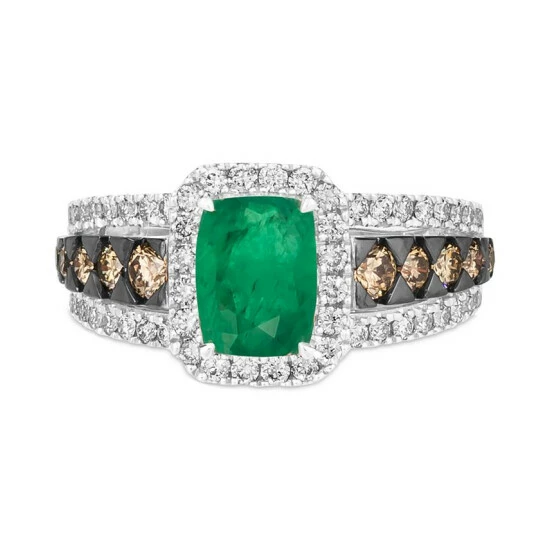 Outlet 👏 Le Vian New Emerald (1-1/5 Ct. T.w.) & Diamond (1 Ct. T.w.) Statement Ring In 14k White Gold 🧨 6 Outlet 👏 Le Vian New Emerald (1-1/5 Ct. T.w.) & Diamond (1 Ct. T.w.) Statement Ring In 14k White Gold 🧨 - Image 4