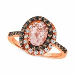 Buy 😀 Le Vian Peach Morganite (7/8 Ct. T.w.) & Diamond (3/8 Ct. T.w.) Halo Ring In 14k Rose Gold ✔️