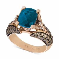Top 10 🌟 Le Vian Chocolatier® Deep Sea Blue Topaz™ (3-3/8 Ct. T.w.) & Diamond (1-1/5 Ct. T.w.) Ring In 14k Rose Gold London Blue Topaz 🔥