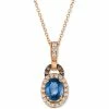 Cheapest ✔️ Le Vian Blueberry Sapphire (5/8 Ct. T.w.) & Diamond (1/5 Ct. T.w.) Halo 18 Pendant Necklace In 14k Rose Gold 👍 -Le Vian Shop unnamed file 1463