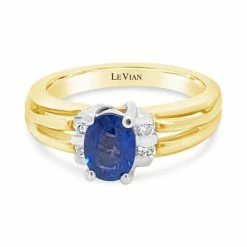 Flash Sale 🎁 Le Vian Blueberry Sapphire™ (1 Ct. T.w.) & Diamond (1/10 Ct. T.w.) Split Shank Ring In 14k Two-Tone Gold 💯