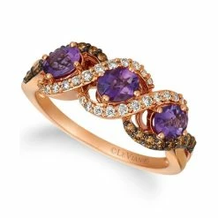 Buy 😀 Le Vian Grape Amethyst™ (3/4 Ct.t.w.), Nude Diamonds™ (1/5 Ct.t.w.), And Chocolate Diamonds® (1/4 Ct.t.w.) Three Stone Ring Set In 14k Rose Gold 🤩