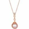Cheapest ⌛ Le Vian Strawberry Pearl (8mm) & Nude Diamond (1/10 Ct. T.w.) Adjustable Pendant Necklace In 14k Rose Gold 🤩 -Le Vian Shop unnamed file 1496