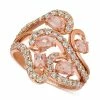 Coupon 👍 Le Vian Peach Morganite (5/8 Ct. T.w.) & Nude Diamond (7/8 Ct. T.w.) Swirl Statement Ring In 14k Rose Gold 🥰