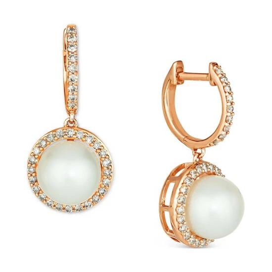 Cheapest 👍 Le Vian Vanilla Pearl (8mm) & Nude Diamond (1/2 Ct. T.w.) Drop Earrings In 14k Rose Gold ⌛ 3 Cheapest 👍 Le Vian Vanilla Pearl (8mm) & Nude Diamond (1/2 Ct. T.w.) Drop Earrings In 14k Rose Gold ⌛
