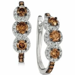 Deals 🔥 Le Vian Chocolatier® Diamond Hoop Earrings (1-1/5 Ct. T.w.) In 14k White Gold 😍