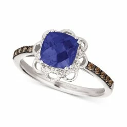 Promo โ Le Vian Blueberry Tanzanite (1-1/3 Ct. T.w.) & Diamond (1/6 Ct. T.w.) Flower Ring In 14k White Gold โญ