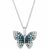 New 👏 Le Vian Denim Ombré (7/8 Ct. T.w.) & White Sapphire (1/3 Ct. T.w.) Butterfly Pendant Necklace In 14k White Gold, 18 + 2 Extender 🛒 -Le Vian Shop unnamed file 1535