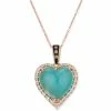 Best Sale ⭐ Le Vian Chocolatier® Aquaprase & Diamond (1/3 Ct. T.w.) Heart 18 Pendant Necklace In 14k Rose Gold 🤩 -Le Vian Shop unnamed file 1540