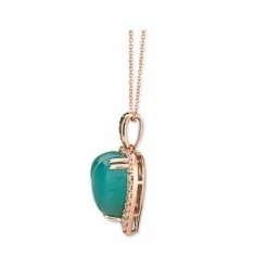 Best Sale ⭐ Le Vian Chocolatier® Aquaprase & Diamond (1/3 Ct. T.w.) Heart 18 Pendant Necklace In 14k Rose Gold 🤩 -Le Vian Shop unnamed file 1541