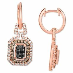 Best deal ๐งจ Le Vian Multicolor Diamond (1-3/8 Ct. T.w.) Halo Cluster Drop Earrings In 14k Rose Gold ๐