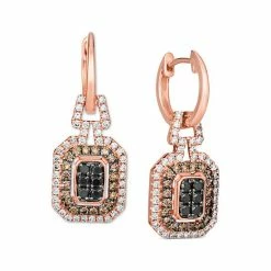 Best deal 🧨 Le Vian Multicolor Diamond (1-3/8 Ct. T.w.) Halo Cluster Drop Earrings In 14k Rose Gold 👏 -Le Vian Shop unnamed file 1546