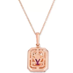 Budget ✨ Le Vian Passion Ruby (1/2 Ct. T.w.) & Diamond (1/2 Ct. T.w.) Halo 18 Pendant Necklace In 14k Rose Gold ⭐ -Le Vian Shop unnamed file 155