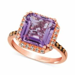 Promo 🛒 Le Vian Grape Amethyst (4-1/6 Ct. T.w.) & Diamond (1/4 Ct. T.w.) Ring In 14k Rose Gold ✨
