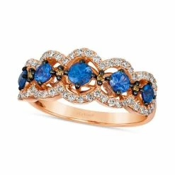 Outlet 🎁 Le Vian Blueberry Sapphire (3/4 Ct. T.w.) & Diamond (7/8 Ct. T.w.) Scalloped Ring In 14k Rose Gold No Color 😉
