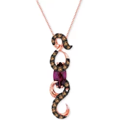 Brand new 🌟 Le Vian Raspberry Rhodolite (1-1/2 Ct. T.w.) & Chocolate Diamond (3/4 Ct. T.w.) Curvy 18 Pendant Necklace In 14k Rose Gold 😀 -Le Vian Shop unnamed file 157
