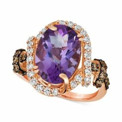 Best reviews of 🛒 Le Vian Grape Amethyst (4-1/2 Ct. T.w.) & Diamond (7/8 Ct. T.w.) Halo Ring In 14k Rose Gold 🧨