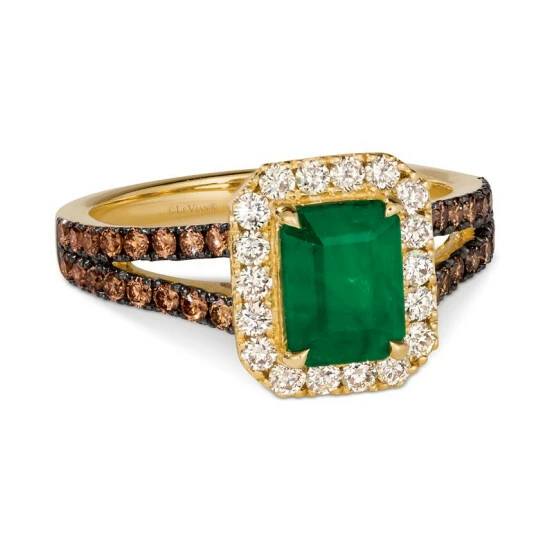 Top 10 👍 Le Vian New Emerald (1-1/5 Ct. T.w.) & Diamond (7/8 Ct. T.w.) Halo Split Shank Ring In 14k Gold 💯 3 Top 10 👍 Le Vian New Emerald (1-1/5 Ct. T.w.) & Diamond (7/8 Ct. T.w.) Halo Split Shank Ring In 14k Gold 💯