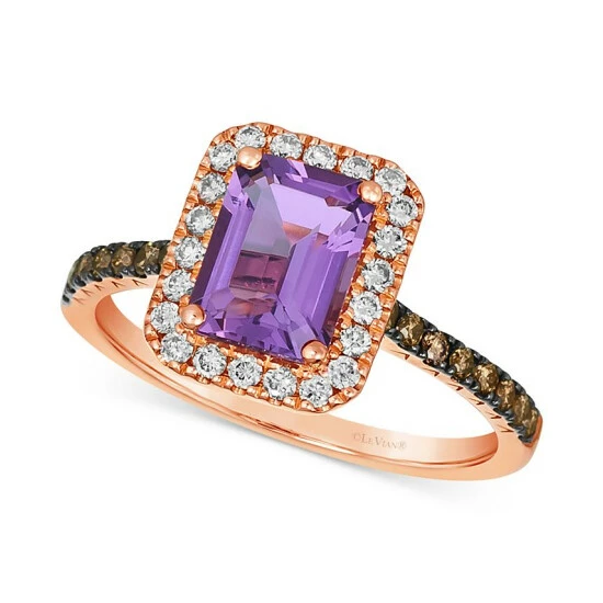 Coupon ⭐ Le Vian Grape Amethyst (1-1/6 Ct. T.w.) & Diamond (3/8 Ct. T.w.) Halo Ring In 14k Rose Gold 🥰 3 Coupon ⭐ Le Vian Grape Amethyst (1-1/6 Ct. T.w.) & Diamond (3/8 Ct. T.w.) Halo Ring In 14k Rose Gold 🥰