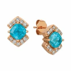 Best reviews of 🤩 Le Vian Blue Zircon (2-3/8 Ct. T.w.) And Light Brown Diamond (1/3 Ct. T.w.) Stud Earrings In 14k Rose Gold ❤️