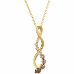 Best reviews of ✔️ Le Vian Chocolate Ombré Diamond Twist 18 Pendant Necklace (3/8 Ct. T.w.) In 14k Gold Yellow Gold ✨