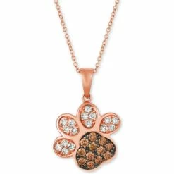 New ❤️ Le Vian Nude™ & Chocolate® Diamond Paw Print 20 Pendant Necklace (3/4 Ct. T.w.) In 14k Rose Gold 🔔