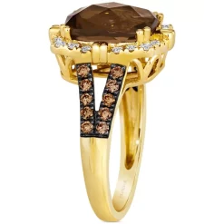 Best deal 🛒 Le Vian Chocolate Quartz (4 Ct. T.w.) & Diamond (5/8 Ct. T.w.) Halo Ring In 14k Gold Smokey Quartz ✨ -Le Vian Shop unnamed file 162