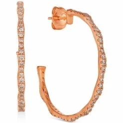 Wholesale ⭐ Le Vian Nude Diamond Medium Hoop Earrings (1 Ct. T.w.) In 14k Rose Gold, 1.2 14k Strawberry Gold Earrings 😍