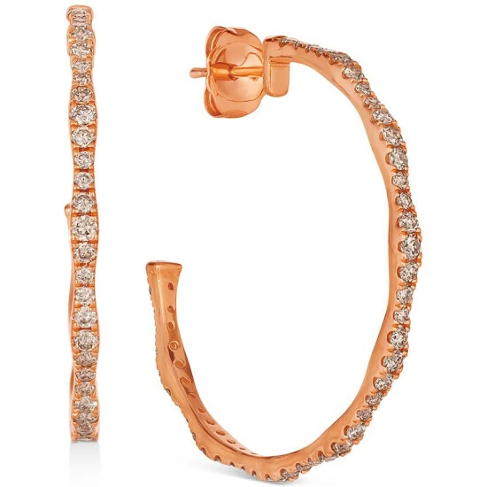 Wholesale ⭐ Le Vian Nude Diamond Medium Hoop Earrings (1 Ct. T.w.) In 14k Rose Gold, 1.2 14k Strawberry Gold Earrings 😍 3 Wholesale ⭐ Le Vian Nude Diamond Medium Hoop Earrings (1 Ct. T.w.) In 14k Rose Gold, 1.2 14k Strawberry Gold Earrings 😍