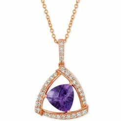 Outlet 👏 Le Vian Amethyst (1-5/8 Ct. T.w.) & Diamond (1/3 Ct. T.w.) 18 Pendant Necklace In 14k Rose Gold ❤️