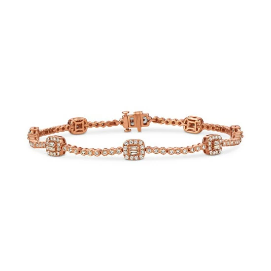 Flash Sale 🔥 Le Vian Nude Diamond Round & Baguette Halo Tennis Bracelet (1-5/8 Ct. T.w.) In 14k Rose Gold 🔔 3 Flash Sale 🔥 Le Vian Nude Diamond Round & Baguette Halo Tennis Bracelet (1-5/8 Ct. T.w.) In 14k Rose Gold 🔔