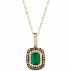 Outlet 😉 Le Vian Emerald (3/4 Ct. T.w.) & Diamond (3/8 Ct. T.w.) 18 Pendant Necklace In 14k Gold Green Group 😍
