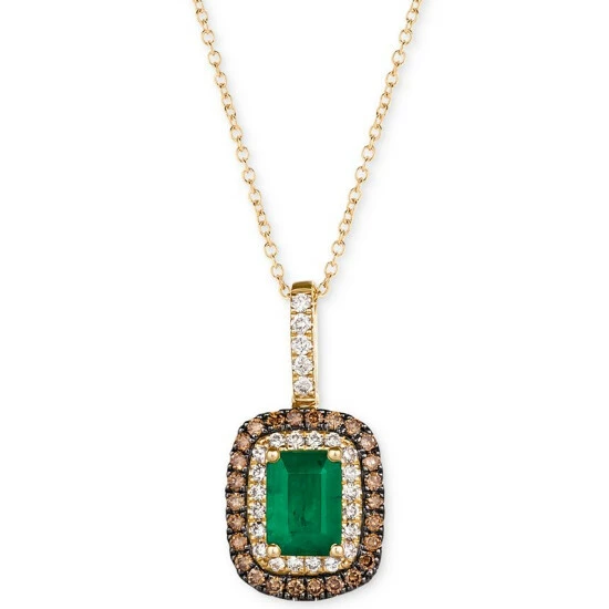 Outlet 😉 Le Vian Emerald (3/4 Ct. T.w.) & Diamond (3/8 Ct. T.w.) 18 Pendant Necklace In 14k Gold Green Group 😍 3 Outlet 😉 Le Vian Emerald (3/4 Ct. T.w.) & Diamond (3/8 Ct. T.w.) 18 Pendant Necklace In 14k Gold Green Group 😍