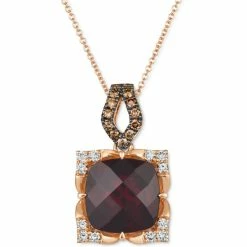 Best deal 🎉 Le Vian Pomegranate Garnet (5-1/4 Ct. T.w.) & Diamond (5/8 Ct. T.w.) Adjustable 20 Pendant Necklace In 14k Rose Gold ⭐