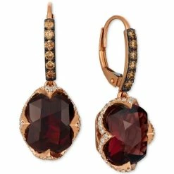 New 😀 Le Vian Raspberry Rhodolite Garnet (9-5/8 Ct. T.w.) & Diamond (3/4 Ct. T.w.) Drop Earrings In 14k Rose Gold 😉