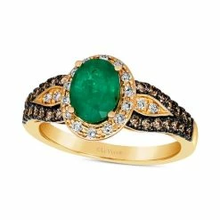 Cheapest 🎁 Le Vian Emerald (7/8 Ct. T.w.) & Diamond (1/2 Ct. T.w.) Halo Ring In 14k Gold 🎁