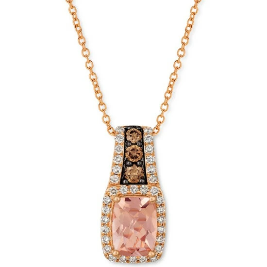 Brand new ❤️ Le Vian Morganite (1-1/20 Ct. T.w.) & Diamond (3/8 Ct. T.w.) 18 Pendant Necklace In 14k Rose Gold No Color 🌟 3 Brand new ❤️ Le Vian Morganite (1-1/20 Ct. T.w.) & Diamond (3/8 Ct. T.w.) 18 Pendant Necklace In 14k Rose Gold No Color 🌟