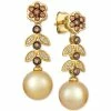 Flash Sale 😍 Le Vian Cultured Golden South Sea Pearl (9mm) & Diamond (1/2 Ct. T.w.) Drop Earrings In 14k Gold Yellow Gold ✨ -Le Vian Shop unnamed file 1727