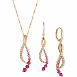 Outlet 🔥 Le Vian Strawberry Layer Cake Drop Earrings & Pendant Necklace Collection In 14k Rose Gold 🔥