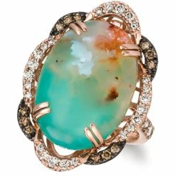 Flash Sale 🥰 Le Vian Crème Brûlée® Aquaprase 🍬 Candy & Diamond (5/8 Ct. T.w.) Statement Ring In 14k Rose Gold 💯
