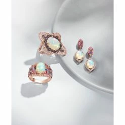 Cheapest 🧨 Le Vian Opal (1-5/8 Ct. T.w.), Multi-Sapphire (1/2 Ct. T.w.) And Diamond (1/4 Ct. T.w.) Drop Earrings In 14k Rose Gold 🔔 -Le Vian Shop unnamed file 1781