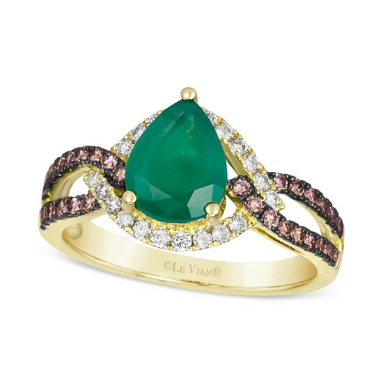 Promo 🥰 Le Vian New Emerald (1-1/2 Ct. T.w.) & Diamond (1/2 Ct. T.w.) Ring In 14k Gold ❤️ 3 Promo 🥰 Le Vian New Emerald (1-1/2 Ct. T.w.) & Diamond (1/2 Ct. T.w.) Ring In 14k Gold ❤️