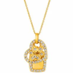 Cheapest ⭐ Le Vian I Love 🦮 Dogs Collection Nude Diamond Heart & Paw 🦮 Dog Tag 20 Pendant Necklace (7/8 Ct. T.w.) In 14k Gold Yellow Gold ⭐