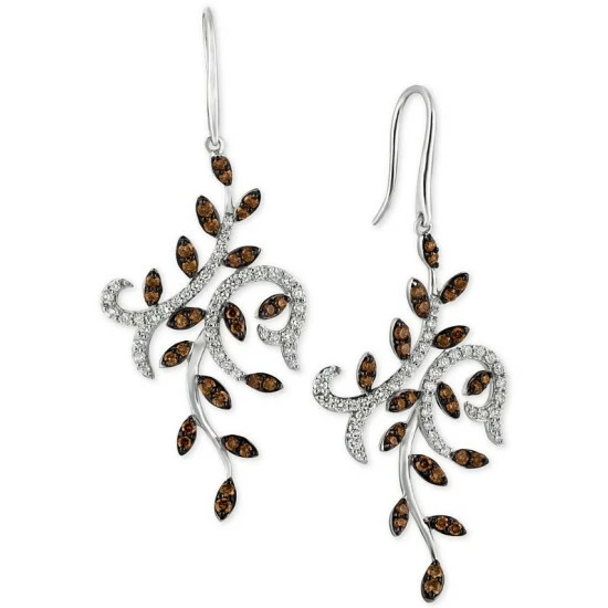Flash Sale ✔️ Le Vian Chocolatier® Diamond Vine Drop Earrings (1-1/2 Ct. T.w.) In 14k White Gold 🔔 3 Flash Sale ✔️ Le Vian Chocolatier® Diamond Vine Drop Earrings (1-1/2 Ct. T.w.) In 14k White Gold 🔔