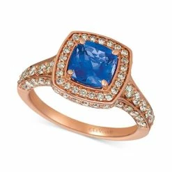 Flash Sale ⌛ Le Vian Crème Brûlée® Blueberry Tanzanite (1-3/8 Ct. T.w.) & Nude Diamond (1-3/8 Ct. T.w.) Halo Ring In 14k Rose Gold ⭐