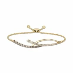 Wholesale 😀 Le Vian Chocolatier® Chocolate Diamond (1/4 Ct. T.w.) & Vanilla Diamond (1/5 Ct. T.w.) Arched Bolo Bracelet In 14k Gold Yellow Gold ❤️