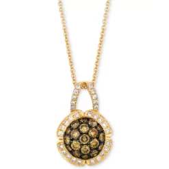 Best reviews of ✔️ Le Vian Emerald (5/8 Ct. T.w.) & Diamond (1/4 Ct. T.w.) Adjustable Pendant Necklace In 14k White Gold ❤️