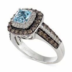 Best Sale 👍 Le Vian Aquamarine (3/4 Ct. T.w.) And Chocolate Diamonds® (3/4 Ct. T.w.) In 14k White Gold 🔔