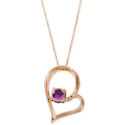 Budget 🔔 Le Vian Grape Amethyst (1 Ct. T.w.) & Diamond (1/2 Ct. T.w.) Heart 18 Pendant Necklace In 14k Rose Gold ⌛ -Le Vian Shop unnamed file 186