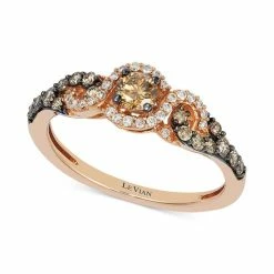 Cheap 👍 Le Vian Diamond Three-Stone Ring In 14k Rose Gold (1/2 Ct. T.w.) 🌟